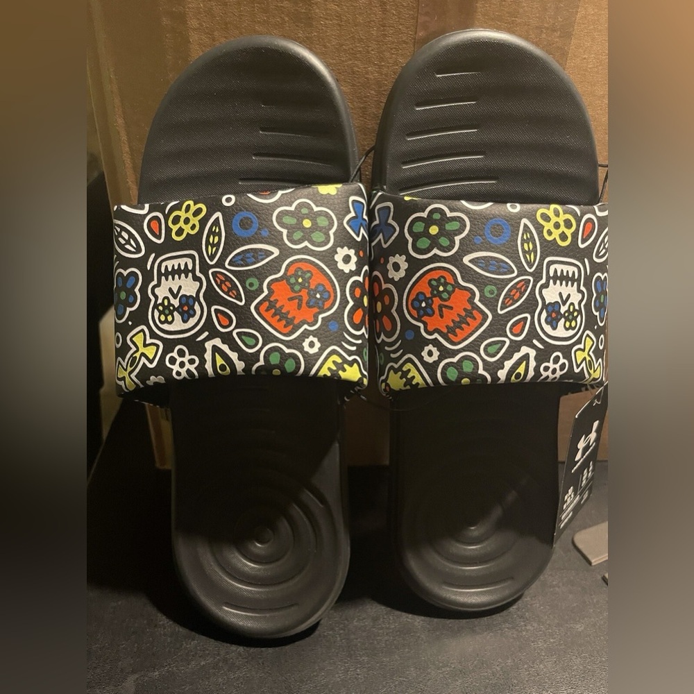 Under Armour Ansa Day of the Dead Unisex Slides Men’s 10 Women’s 11.5